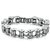 The Jewelbox Biker Retro  White Rhodium Plated Surgical Stainless Steel Chain Bracelet for Men