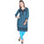 Shop Rajasthan Black & Blue Printed Cotton Stitched Kurti