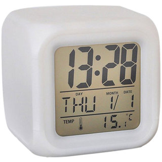 Square Color Changing Digital LCD Alarm Table Clock By Everything ...