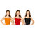 Ashish Fabrics Combo Kids Halter Neck Top - Orange/Red/Black