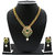 Zaveri Pearls Non Plated Gold & Green Alloy Necklace Set For Women