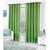 VAP Mart Set of 3 Polyester Faux Silk Eyelet Window Green Curtain-5Ft