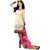 Drapes Black And Yellow Cotton Printed Salwar Suit Dress Material (Unstitched)