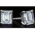 18 Kt White Gold Fashionable Emerald Solitaire Diamond Earring (Design 9)
