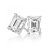 18 Kt White Gold Fashionable Emerald Solitaire Diamond Earring (Design 8)