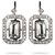 18 Kt White Gold Fashionable Emerald Solitaire Diamond Earring (Design 5)