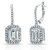 18 Kt White Gold Fashionable Emerald Solitaire Diamond Earring (Design 4)