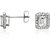 18 Kt White Gold Fashionable Emerald Solitaire Diamond Earring (Design 3)