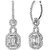 18 Kt White Gold Fashionable Emerald Solitaire Diamond Earring 
