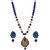Nisa Pearls Blue Beaded Necklace Set With Embellished Locket