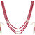 Nisa pearls  Crystal Multi-Strand Necklace For Women -Red