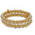 Nisa Pearls  Splendid Yellow Gold Bangles Encrusted With White Pearl Beads (24)