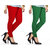 Combo Of Green  Red Cotton Leggings