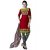 Lookslady Black And Red Georgette Embroidered Salwar Suit Dress Material (Unstitched)