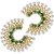 The Jewelbox Chaand Bali Filigree Gold Plated Green Meenakari Pearl Earring For Women