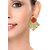 The Jewelbox Gold Plated orange Stone Filigree Stud Earring For Women