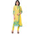 Fabliva Yellow  Sky Embroidered Georgette Straight Suit (Unstitched)