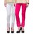 Sukuma Stylish Plazzo Legging Pack of 2 White  Pink