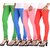 Stylobby Multi Color Cotton Lycra Pack Of 4 Leggings (Green-SkyBlue-B Pink-Oran)