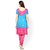 rajasthani bandhani blue and pink salwar suit dress material