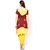 Rajasthani Bandhani Red and Yellow Salwar Suit dress material