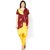 Rajasthani Bandhani Red and Yellow Salwar Suit dress material