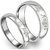 GirlZ! Platinum Plated Simple Silver Circle Flower Angel Couple Rings 2 piece