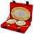 Vespl Silver And Gold Plated Brass Bowl And Tray Set Of 5 Pcs