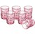 Sukhson India Unbreakable Red Rose Glass Set Of 6