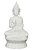 Karara Mujassme Handmade White Poly Marble Lord Buddha Statue Lotus Hindu God