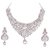 Kriaa Mithya Exclusive Classy Design Rhodium Plated Silver Stone Necklace Set wi