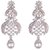 Kriaa Mithya Exclusive Classy Design Rhodium Plated Silver Stone Necklace Set wi