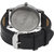 Relish Round Dial Black Leather Strap Mens Watch
