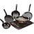 ZuTisch Hard Anodized Carbon Steel Black Set Of 5 Non Stick/Induction Friendly Cookware Set (No. of Pieces 5)