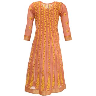 chikankari long kurtis online