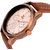 Fogg Round Dial Brown Leather Strap Quartz Watch For Men