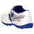 Mens White And Blue Lace-up Cricket Shoes