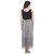 Westchic Black And White Striped Gown Dress For Women