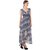 Westchic Blue And White Dotted Gown Dress For Women