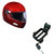 Speedwav Full Face Bike Riding Helmet-Red+Helmet-Lock - (78572)