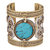 Shining Jewel Antque Cuff With Turqvoise Stone Bracelet (SJ3006)
