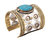 Shining Jewel Antque Cuff With Turqvoise Stone Bracelet (SJ3006)