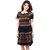 Klick2Style Black Graphic Print Fit  Flare Dress For Women