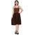 Klick2Style Brown Embroidered Fit & Flare Dress For Women
