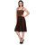 Klick2Style Brown Embroidered Fit & Flare Dress For Women