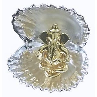 GaneshJi Gold Plated in Silver Plated Double Shell