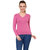 Renka Light Pink Color Knitted Pullover Sweater For Women