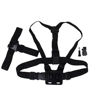Elastic Adjustable Head Strap Chest Strap Holder Set For GOPRO HERO 4/3+/3/2