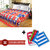 Cotton Multicolor Combo Of Double Bed Ac Blanket With 10 Face Towels (10X10 Inch)