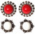 Fashion Maroon  White Antique Finish Earrings (Combo of 2 Set) -10001